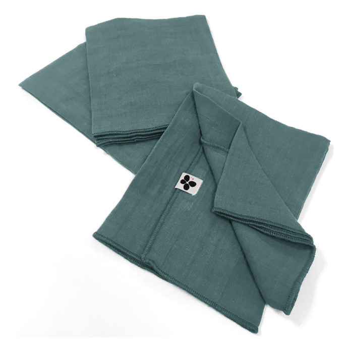 Lot 3 serviettes Gaze de coton - L'Effet papillon | Impression lin