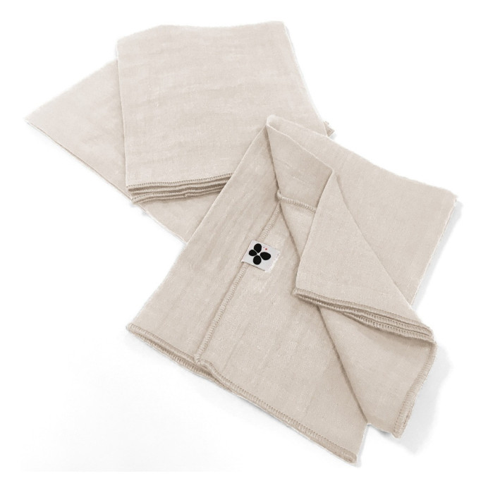 Lot 3 serviettes Gaze de coton - L'Effet papillon | Impression lin