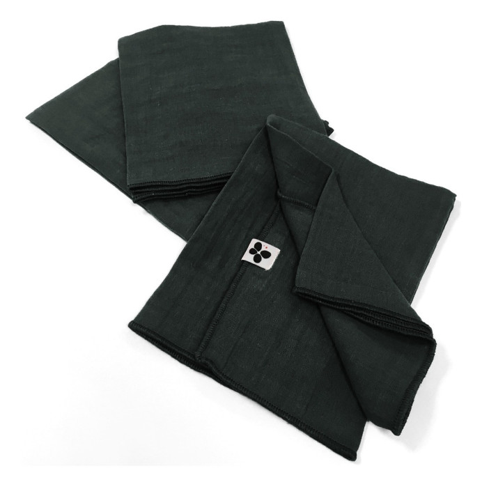 Lot 3 serviettes Gaze de coton - L'Effet papillon | Impression lin