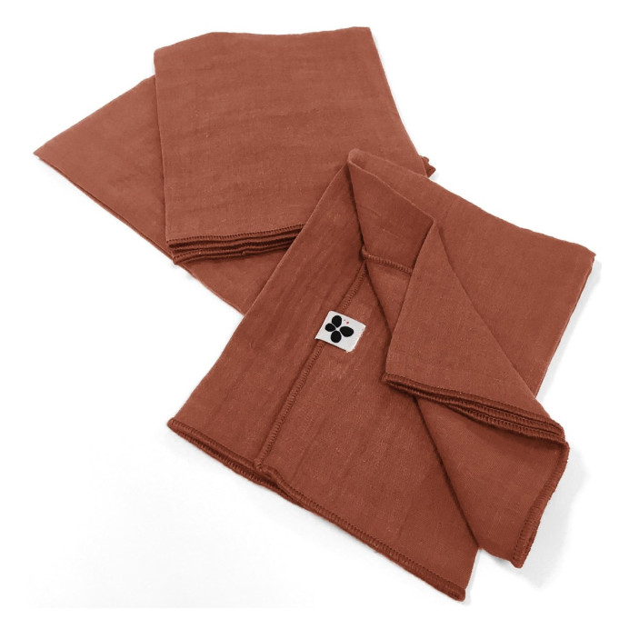 Lot 3 serviettes Gaze de coton - L'Effet papillon | Impression lin