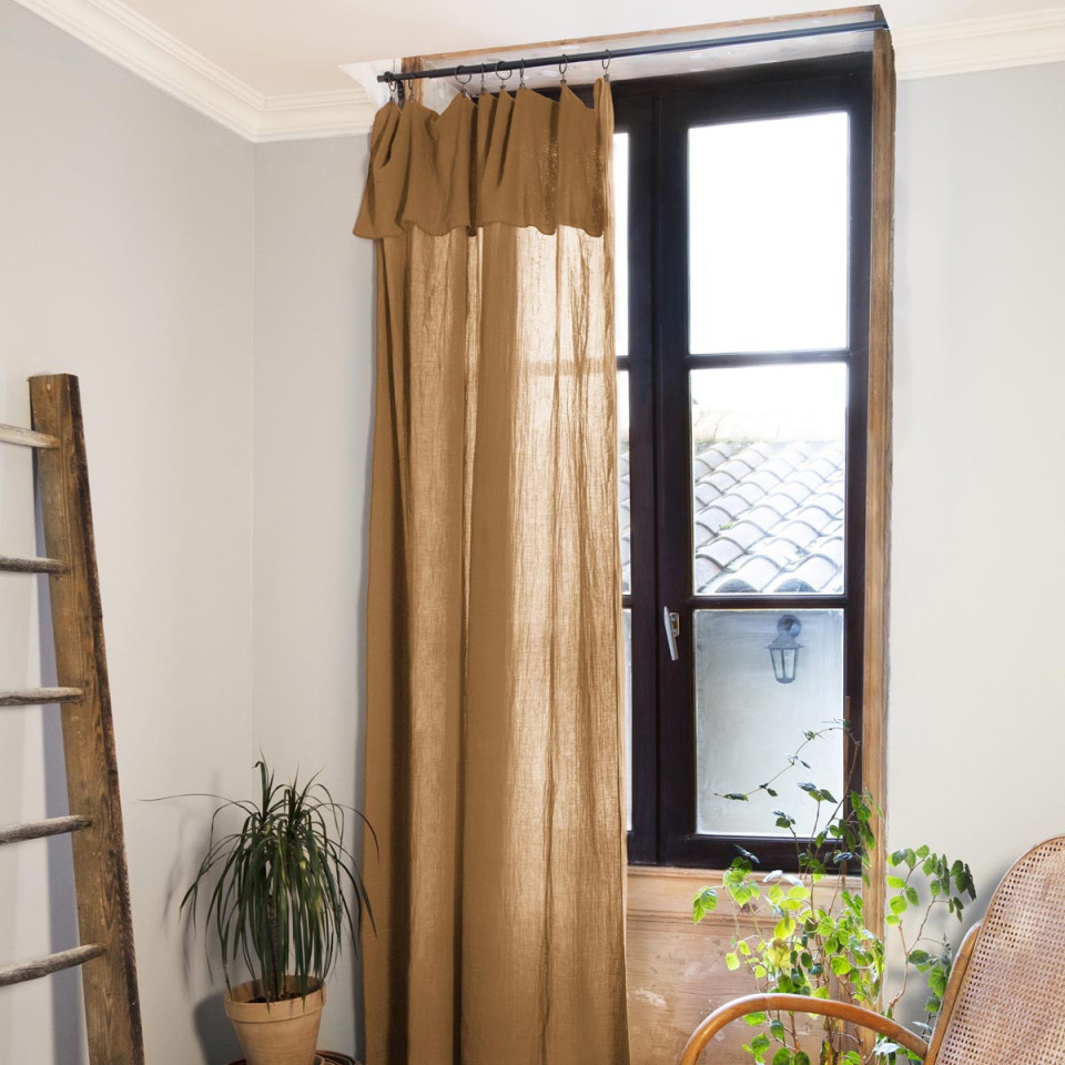 Rideau + anneaux Gaze de coton GAIA  