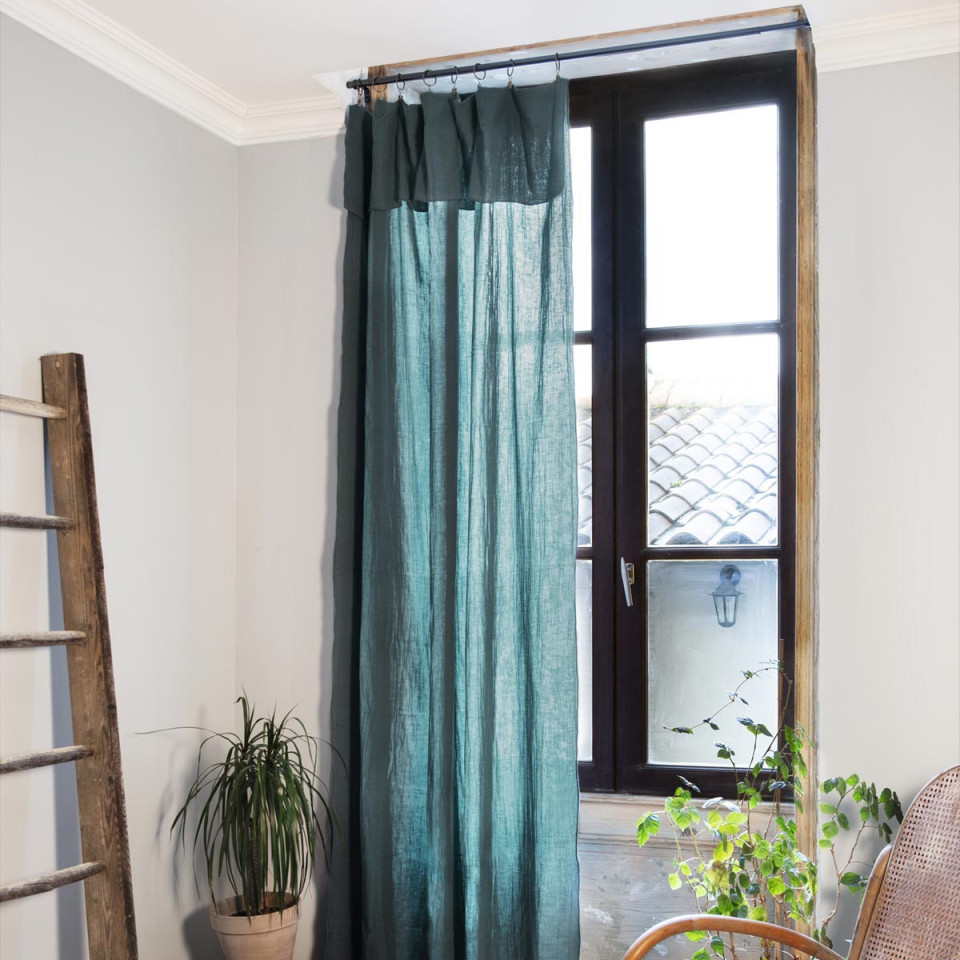 Rideau + anneaux Gaze de coton GAIA  