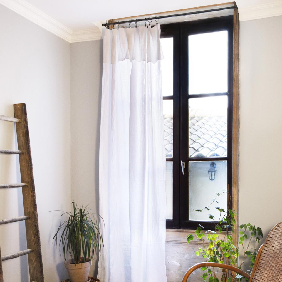 Rideau + anneaux Gaze de coton GAIA  