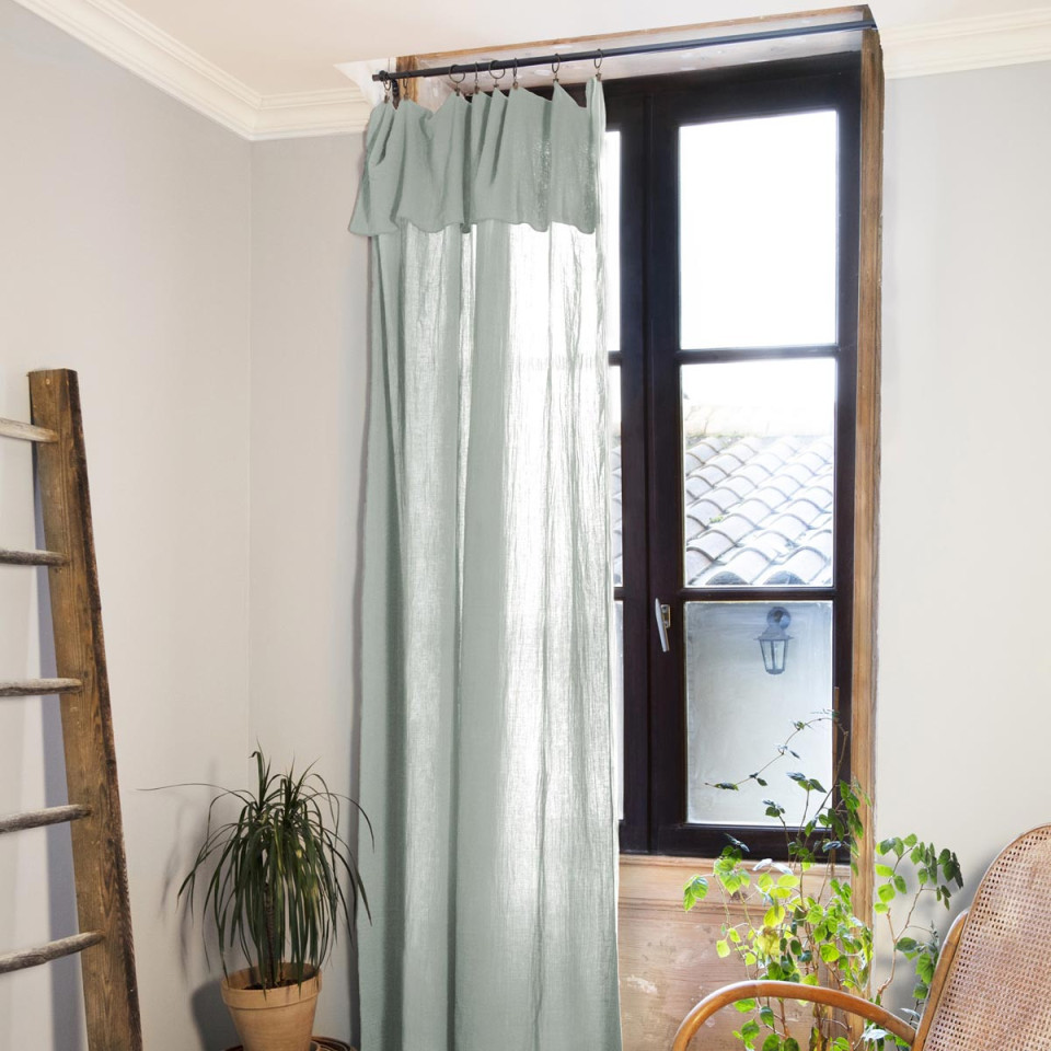 Rideau + anneaux Gaze de coton GAIA  