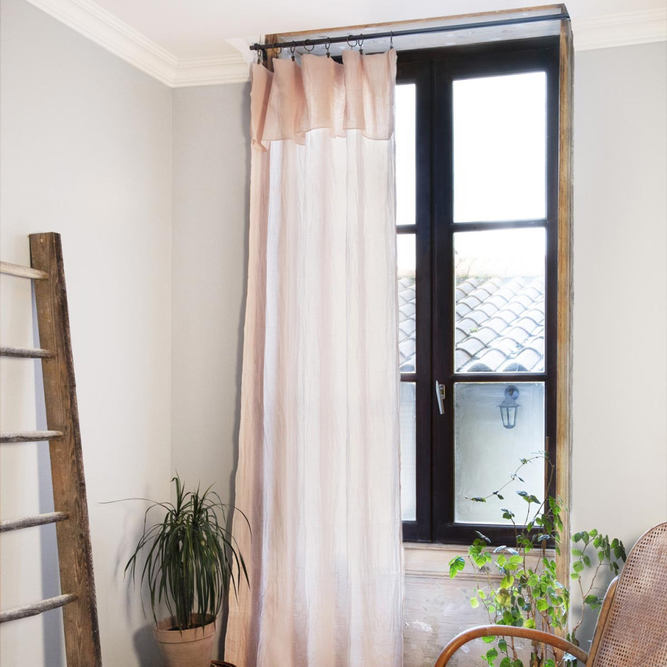 Rideau + anneaux Gaze de coton GAIA  