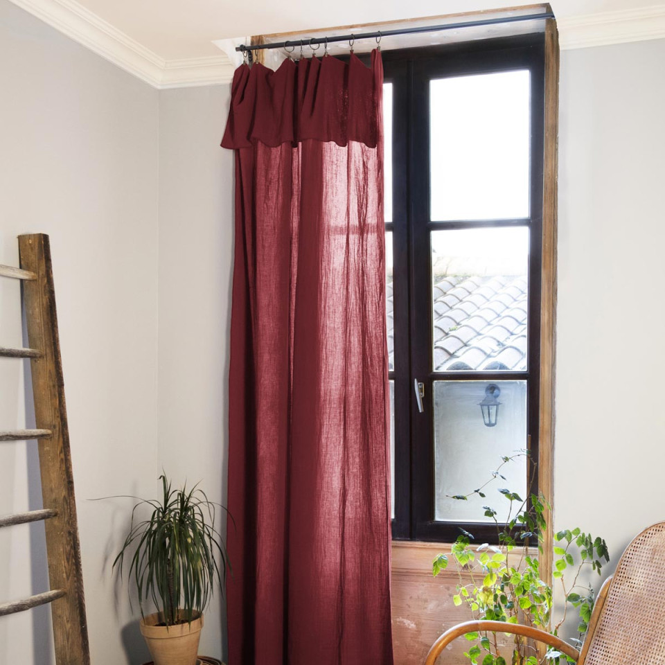 Rideau + anneaux Gaze de coton GAIA  