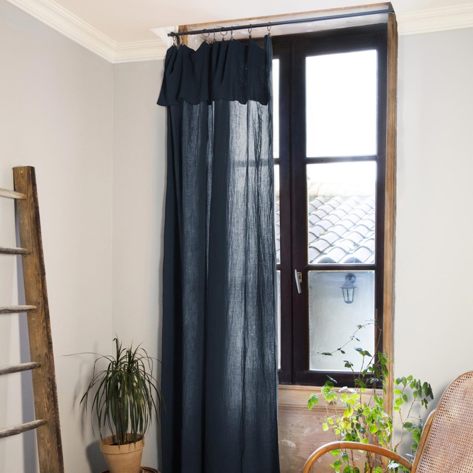 Rideau + anneaux Gaze de coton GAIA  