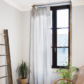 Rideau + anneaux Gaze de coton GAIA  
