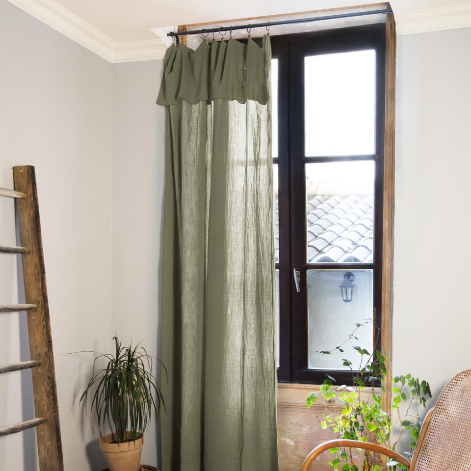 Rideau + anneaux Gaze de coton GAIA  