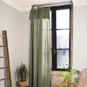 Rideau + anneaux Gaze de coton GAIA  