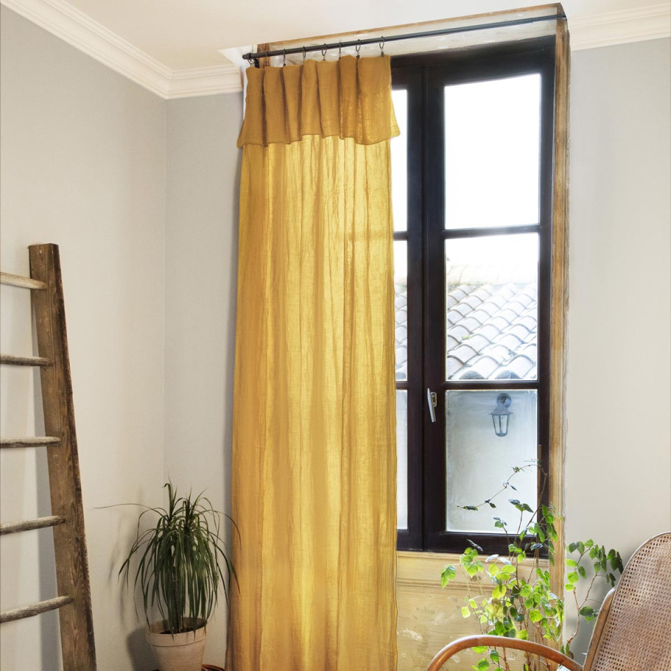 Rideau + anneaux Gaze de coton GAIA  