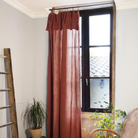 Rideau + anneaux Gaze de coton GAIA  