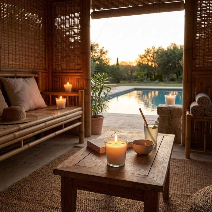 Bougie d'Extérieur Pot en Verre EVENT - Affari | Impression lin