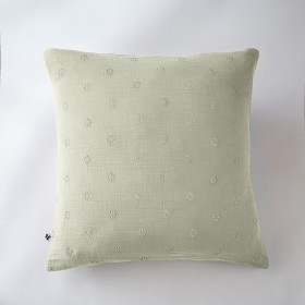 Taie d'Oreiller Gaze de coton GAIA BOHO Couleur:Vert d'Eau Dimensions:60 x 60 L'Effet Papillon