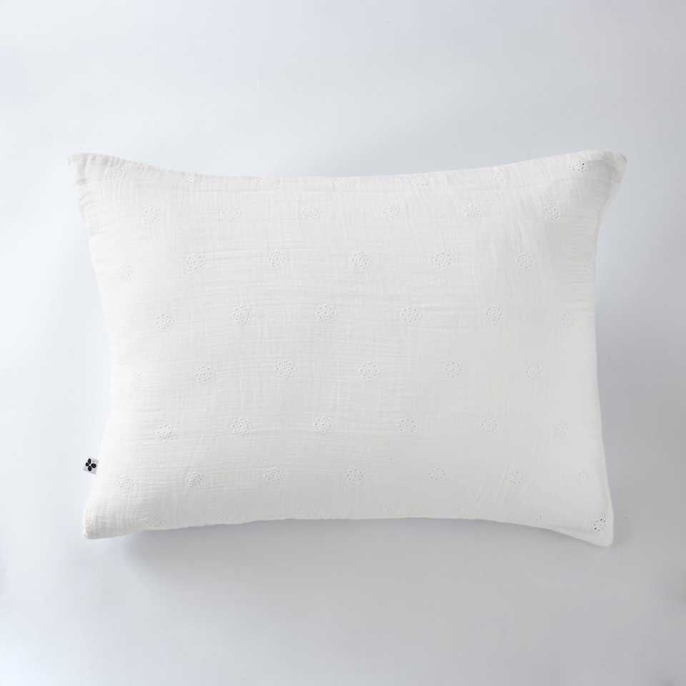 Taie d'Oreiller Gaze de coton GAIA BOHO Couleur:Chantilly Dimensions:50 x 70 L'Effet Papillon