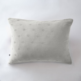 Taie d'Oreiller Gaze de coton GAIA BOHO Couleur:Nuage Dimensions:50 x 70 L'Effet Papillon
