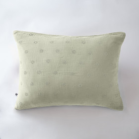 Taie d'Oreiller Gaze de coton GAIA BOHO Couleur:Vert d'Eau Dimensions:50 x 70 L'Effet Papillon