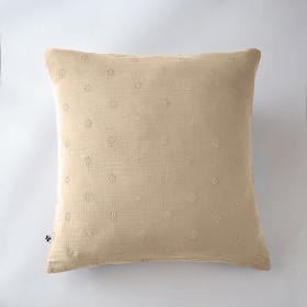 Taie d'Oreiller Gaze de coton GAIA BOHO Couleur:Ficelle Dimensions:60 x 60 L'Effet Papillon