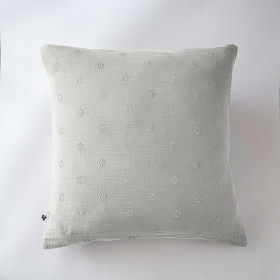 Taie d'Oreiller Gaze de coton GAIA BOHO Couleur:Nuage Dimensions:60 x 60 L'Effet Papillon