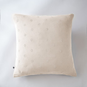 Taie d'Oreiller Gaze de coton GAIA BOHO Couleur:Pampa Dimensions:60 x 60 L'Effet Papillon