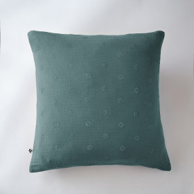 Taie d'Oreiller Gaze de coton GAIA BOHO Couleur:Canard Dimensions:60 x 60 L'Effet Papillon