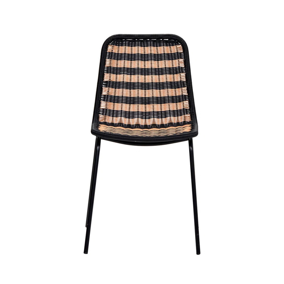 Chaise Effet Osier Tressé HAPUR Couleur:Naturel/Noir House Doctor