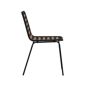 Chaise Effet Osier Tressé HAPUR Couleur:Naturel/Noir House Doctor