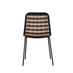 Chaise Effet Osier Tressé HAPUR Couleur:Naturel/Noir House Doctor