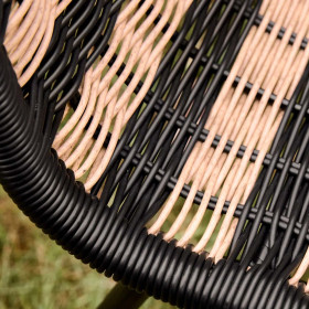 Chaise Effet Osier Tressé HAPUR Couleur:Naturel/Noir House Doctor