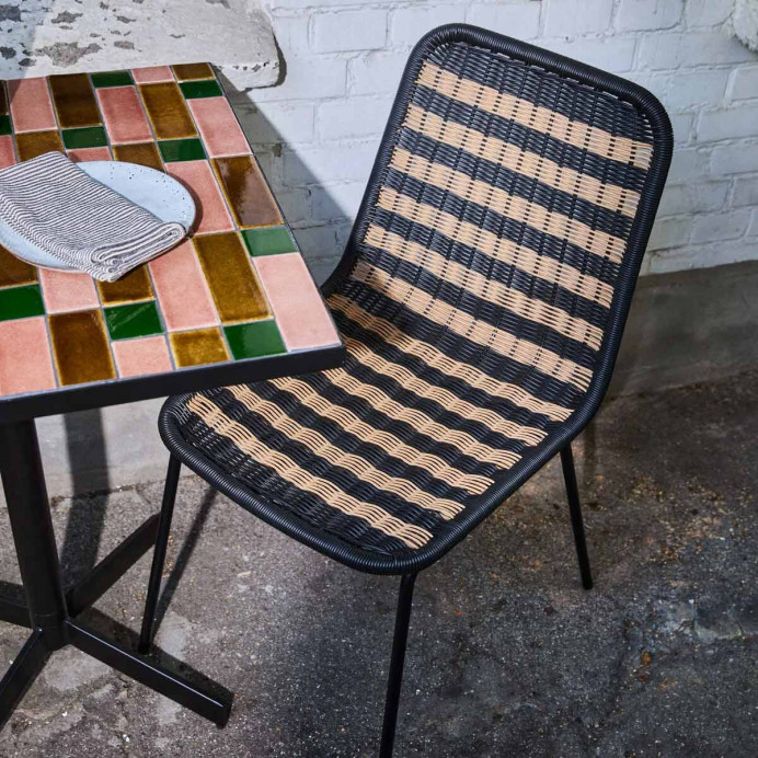 Chaise Effet Osier Tressé HAPUR - House Doctor | Impression lin