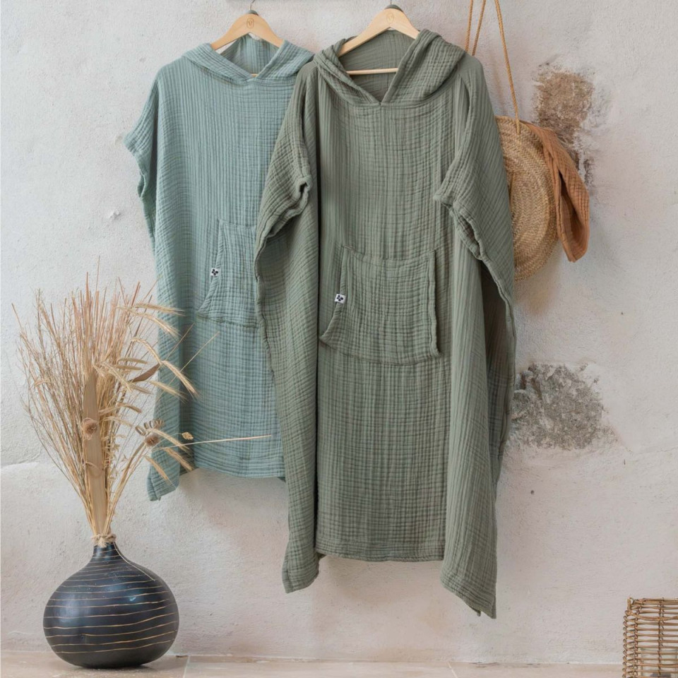 Poncho Adulte Gaze de Coton GAIA