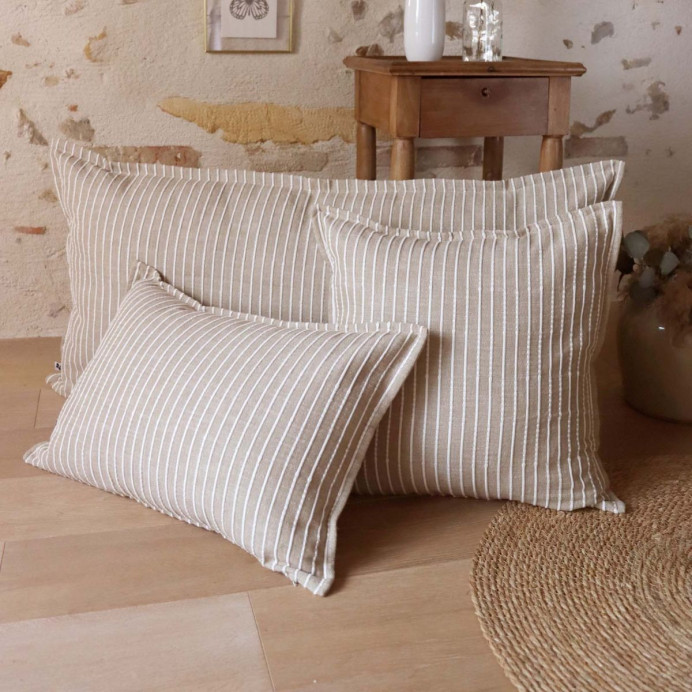 Coussin en Coton texturé TIM – L'Effet Papillon﻿ | Impression Lin