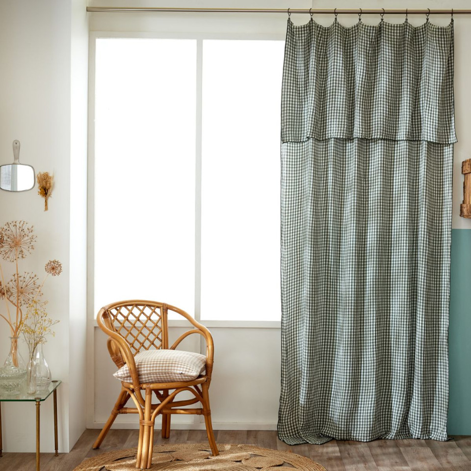 Rideau + Anneaux Pince Gaze de coton VICKIE