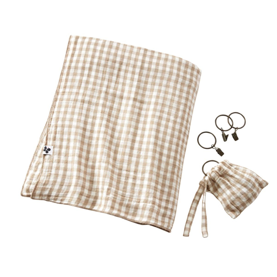 Rideau + Anneaux Pince Gaze de coton VICKIE