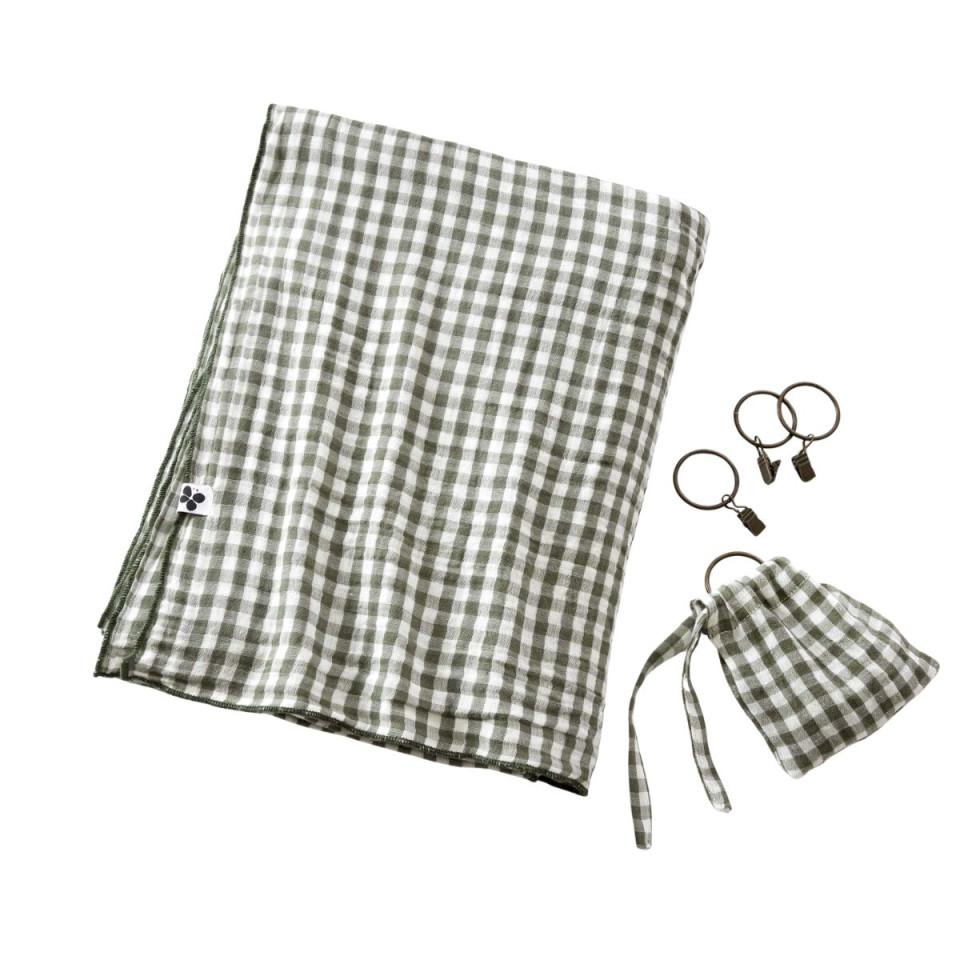 Rideau + Anneaux Pince Gaze de coton VICKIE