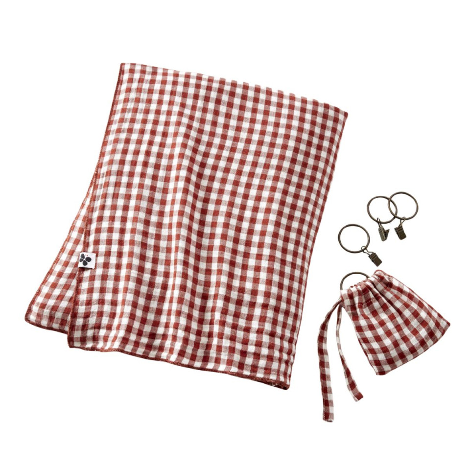 Rideau + Anneaux Pince Gaze de coton VICKIE