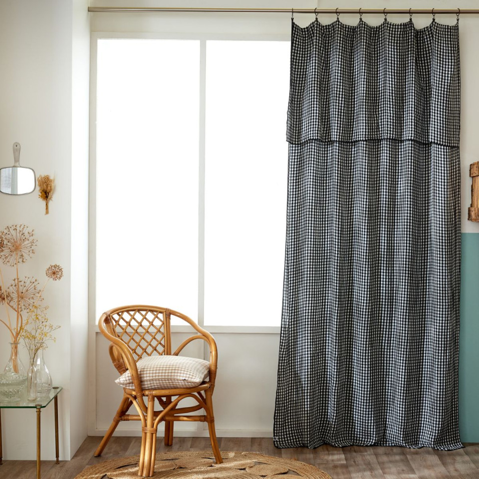 Rideau + Anneaux Pince Gaze de coton VICKIE