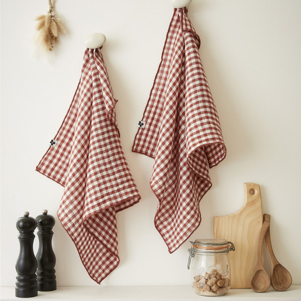 Lot de 2 Torchons Gaze de Coton VICKIE