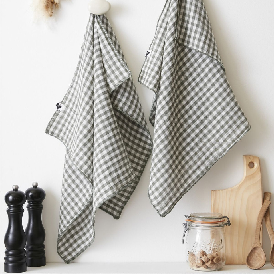 Lot de 2 Torchons Gaze de Coton VICKIE