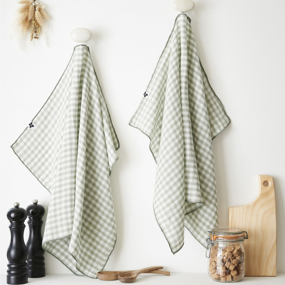 Lot de 2 Torchons Gaze de Coton VICKIE