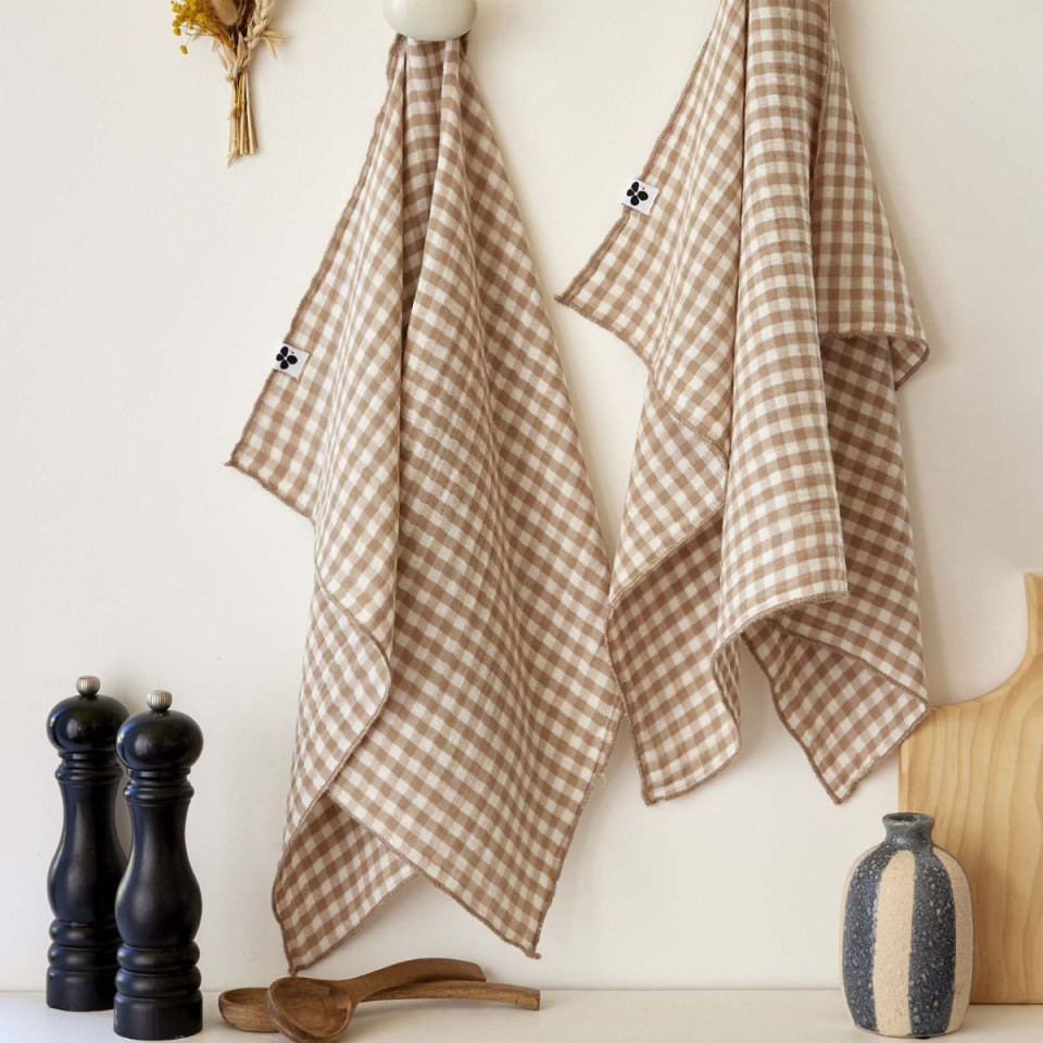 Lot de 2 Torchons Gaze de Coton VICKIE