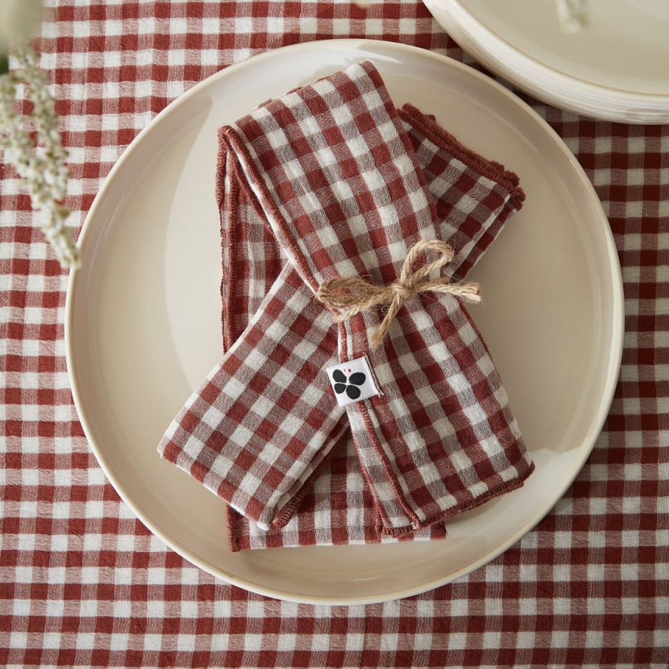 Lot de 3 Serviettes Gaze de coton VICKIE