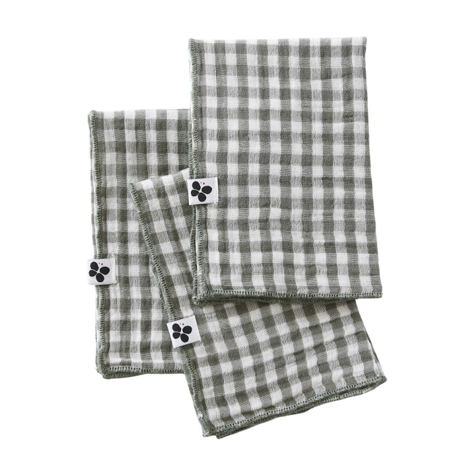 Lot de 3 Serviettes Gaze de coton VICKIE