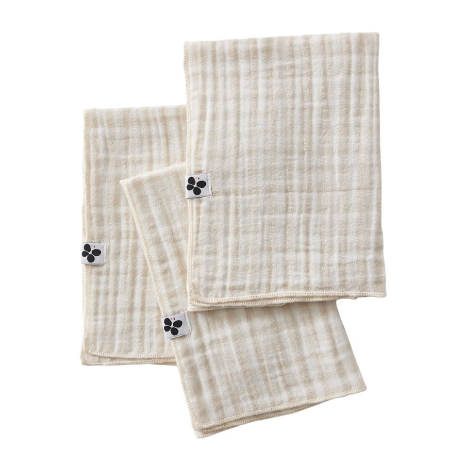 Lot de 3 Serviettes Gaze de coton VICKIE