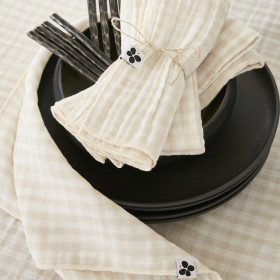 Lot de 3 Serviettes Gaze de coton VICKIE