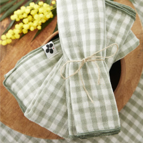 Lot de 3 Serviettes Gaze de coton VICKIE