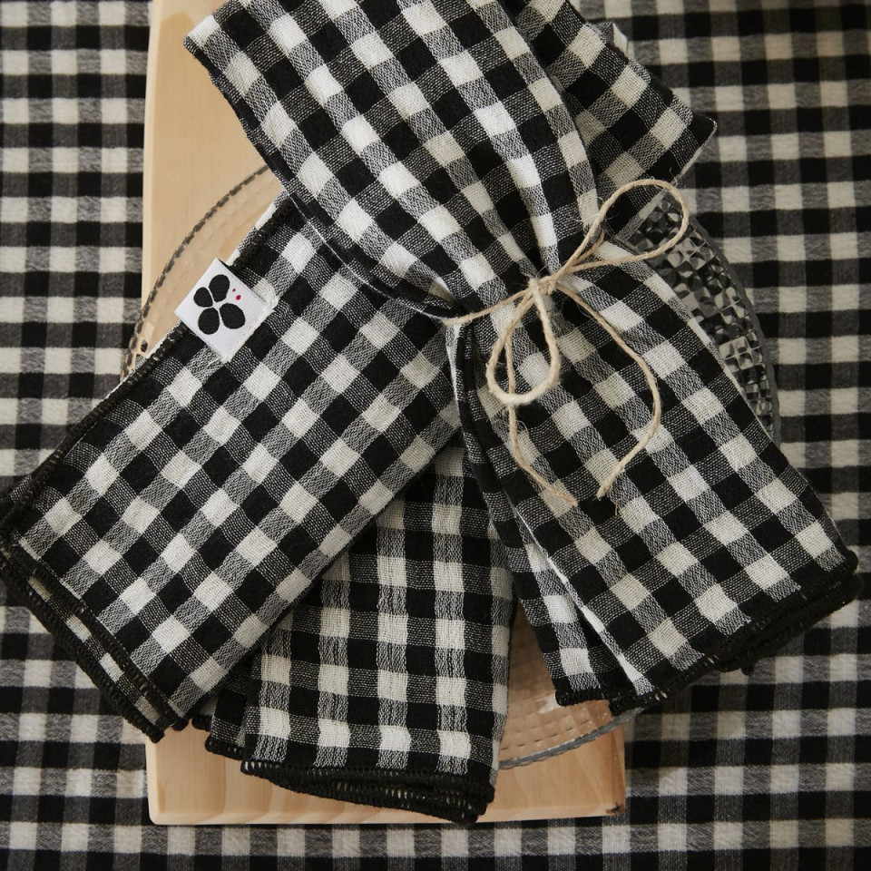 Lot de 3 Serviettes Gaze de coton VICKIE