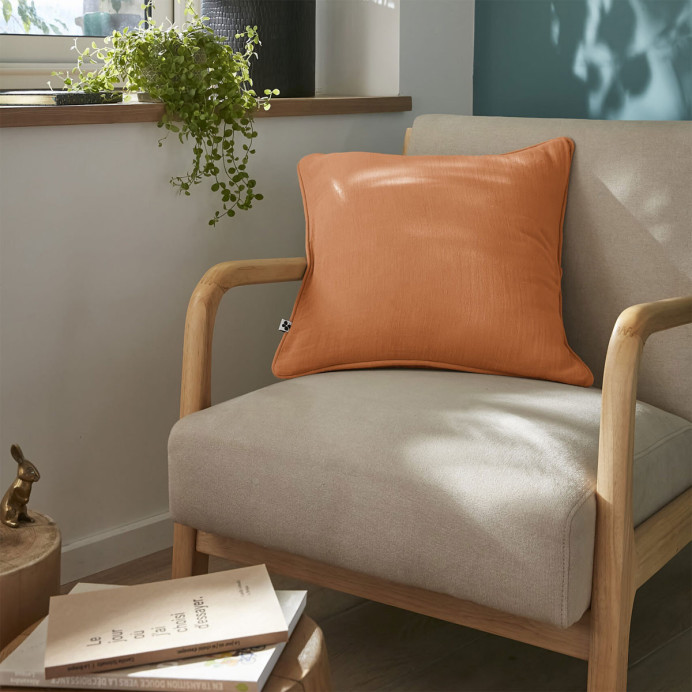 Coussin Gaze de coton GAIA - L'Effet papillon | Impression lin