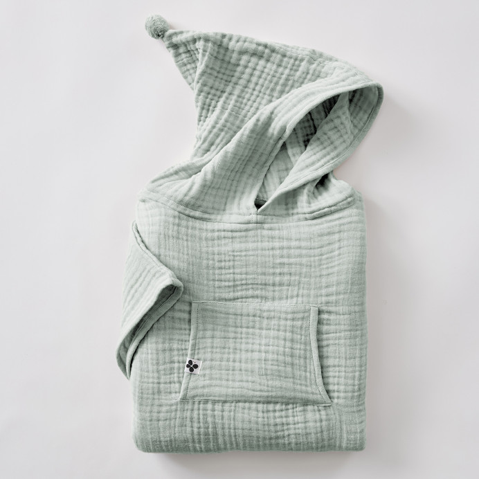 Poncho Enfant Gaze de Coton GAIA - L'Effet papillon | Impression lin