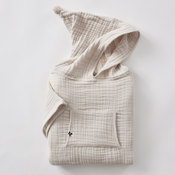 Poncho Enfant Gaze de Coton GAIA - L'Effet papillon | Impression lin